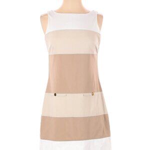White House Black Market Sleeveless Dress, Size 00, Tan / White, NWOT